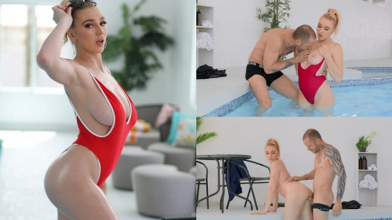 在泳池边爆操迷人的诱惑金发美女