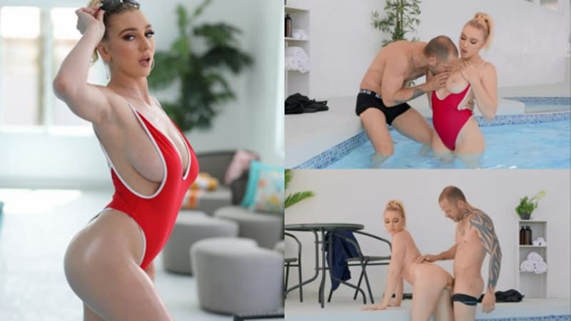 在泳池边爆操迷人的诱惑金发美女